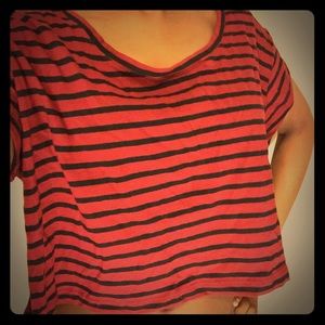Striped t-shirt crop top