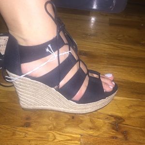 Black Wedges - Size 8