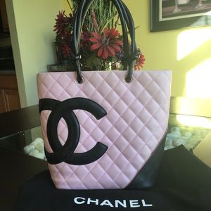 Chanel Cambon Pink and Black tote - medium size
