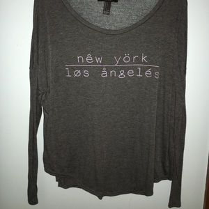 New York/Los Angeles Gray Top