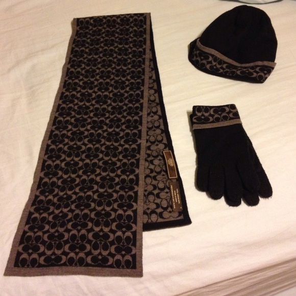 Gloves, hat, scarf