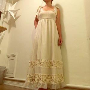 Romantic cream maxi dress