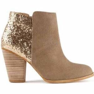 Aldo Nude Glitter Booties