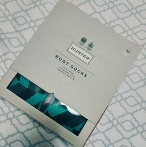[SALE] HUNTER tall boot green & black fleece socks