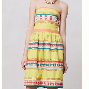 Chartreuse Strapless Dress