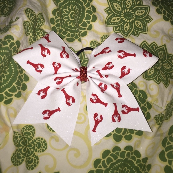 preppy lobster cheerleading bow