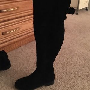 Black Over the knee Womens suede boots