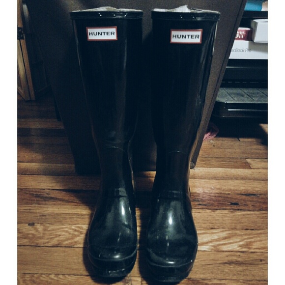 [FLASH SALE] HUNTER - tall black glossy boots