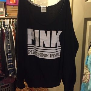 RESERVED Off the shoulder PINK light sweat shirt