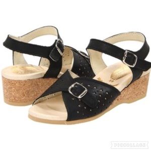 Worishofer Black Leather Sandals - Size 38 *NWOB*