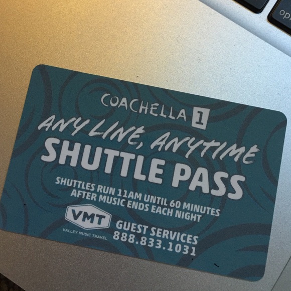 💥SOLD💥 1 COACHELLA W1 SHUTTLE PASS