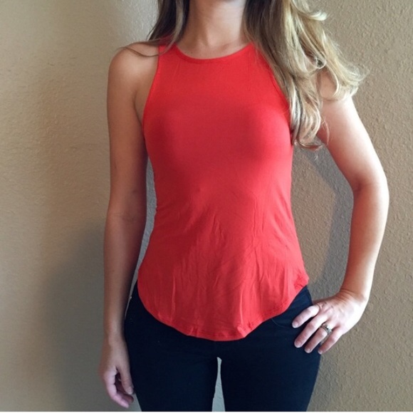 high neck racerback tank