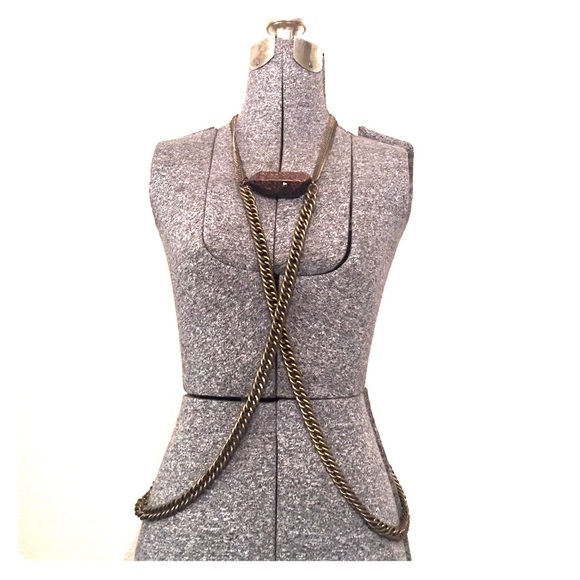 LUV AJ Crystal chunk body chain