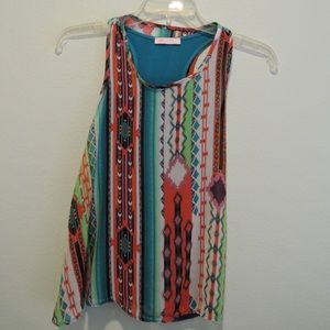 Tribal Print Racerback Tank Top