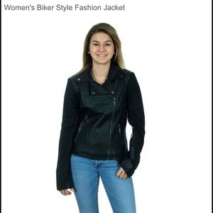 Women's fashion jkt features stylish biker design