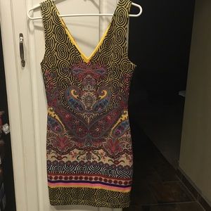 Multi colored stretch mini dress