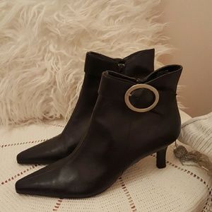 Dark brown Anne Klien leather booties, worn once,