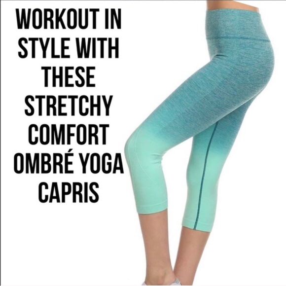 ValMarie Boutique Pants - ❗️LAST PAIR❗️Ombre Aqua Capri Yoga Pants