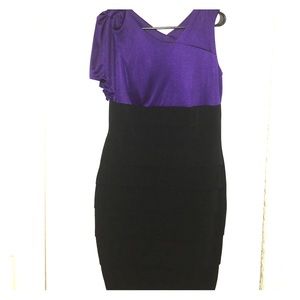 Enfocus tiered one shoulder sleeve dress NWOT