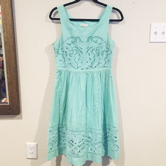 Mint Cotton Sleeveless A-Line Dress