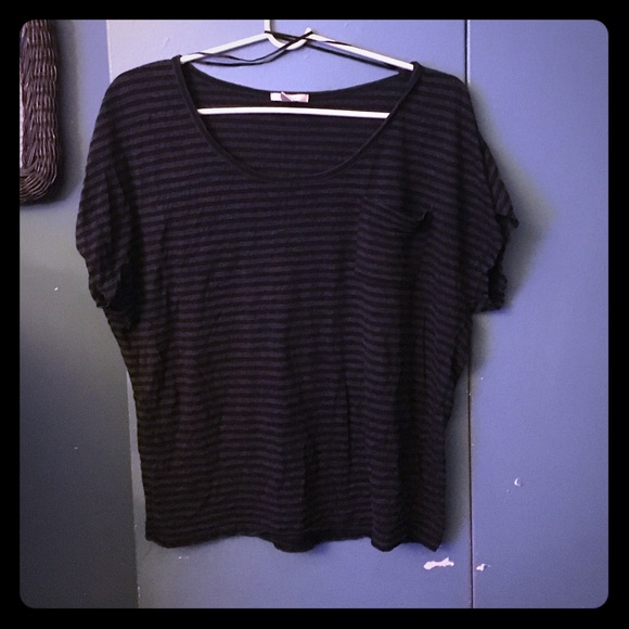 Vixen horizontal stripes black blouse