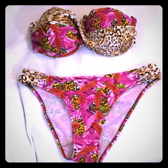 Animal print push up bikini