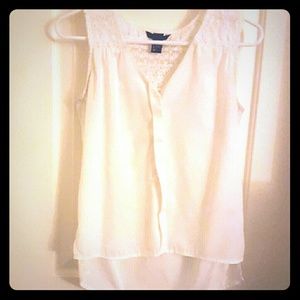 Sleeveless Top w/ Lace Detail