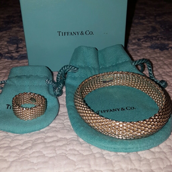 Tiffany &Co silver Somerset bracelet and ring