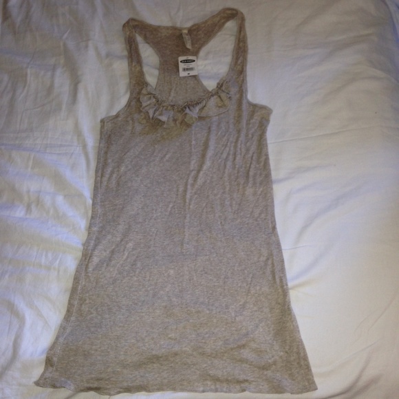 NWT Old Navy Long Ruffled Racerback Tank - Picture 2 of 4