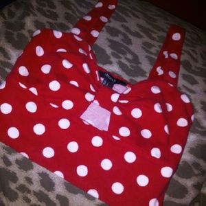 Forever 21 Red Polka Dotted crop top