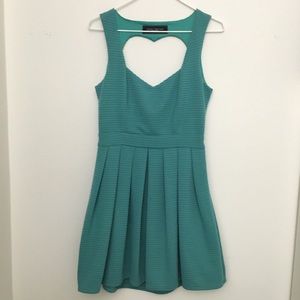 Teal Akira Chicago Heart Cut Out Dress
