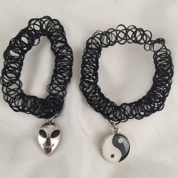 Selling both alien and yin and yang tattoo chokers