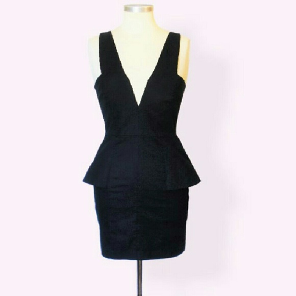 ***SOLD***Mason peplum mini dress Plunge cocktail - Picture 2 of 4