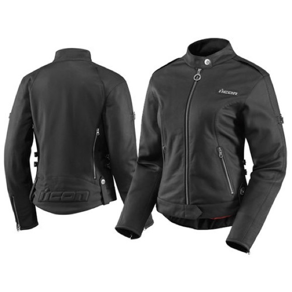 New icon leather riding jacket XS