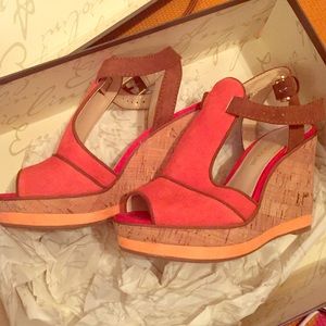 Enzo Angiolini NEW w/box pink wedges.