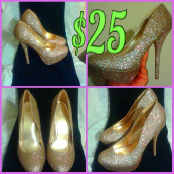 Gold Glittered Stilettos