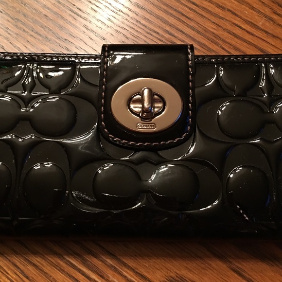 Coach Handbags - Black patent leather wallet..