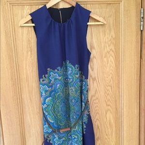 Zara vintage blue dress with print - Size M