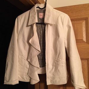 White faux leather jacket