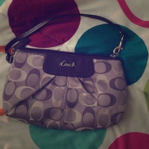 Large coach sateen wristlet F47524