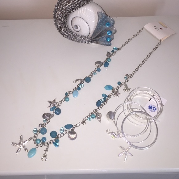 Dress Barn Jewelry - 💕NEW💕Caribbean Blue Sea Life Necklace &  Bangles