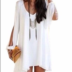 White Batwing Dress‼️ emptying closet soon‼️