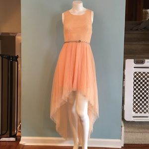 New Lace Tulle Hi-Lo Dress with Belt size small