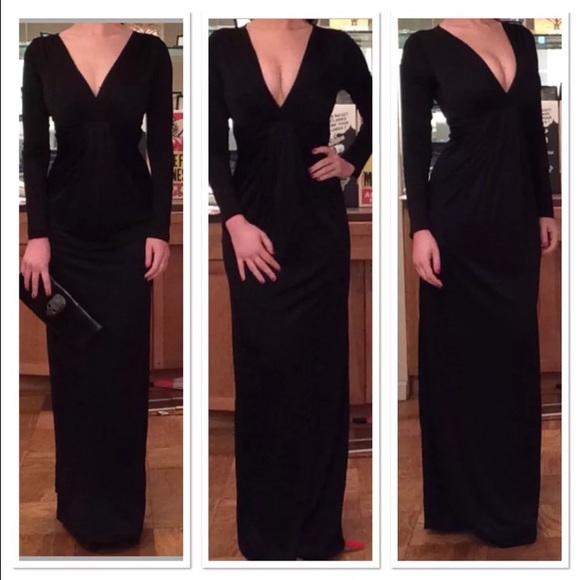 Diane von Furstenberg Dresses & Skirts - Diane von Furstenberg Black Slinky Maxi Gown