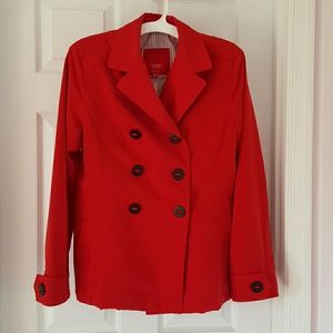 Red trench jacket