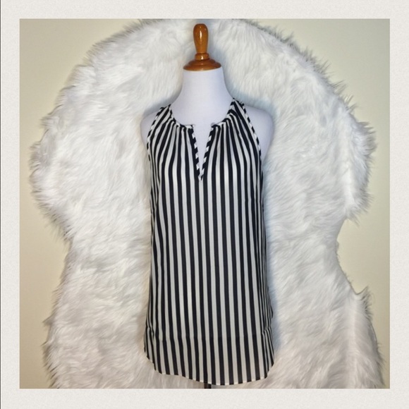 J. Crew Tops - J.Crew Black/White Striped Blouse