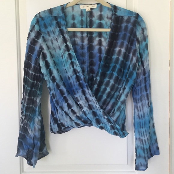 Tie Dye Bell Sleeve Crop Top