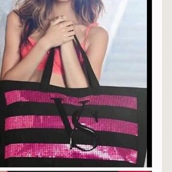Victoria's Secret Handbags - NEW NEVER USED Victoria's Secret pink sequins tote