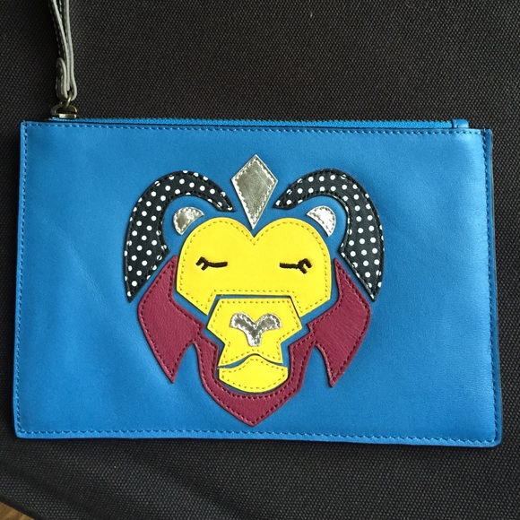 Anthropologie Leather Zodiac Pouch Leo