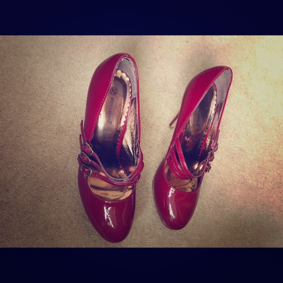 Red patent stilettos!